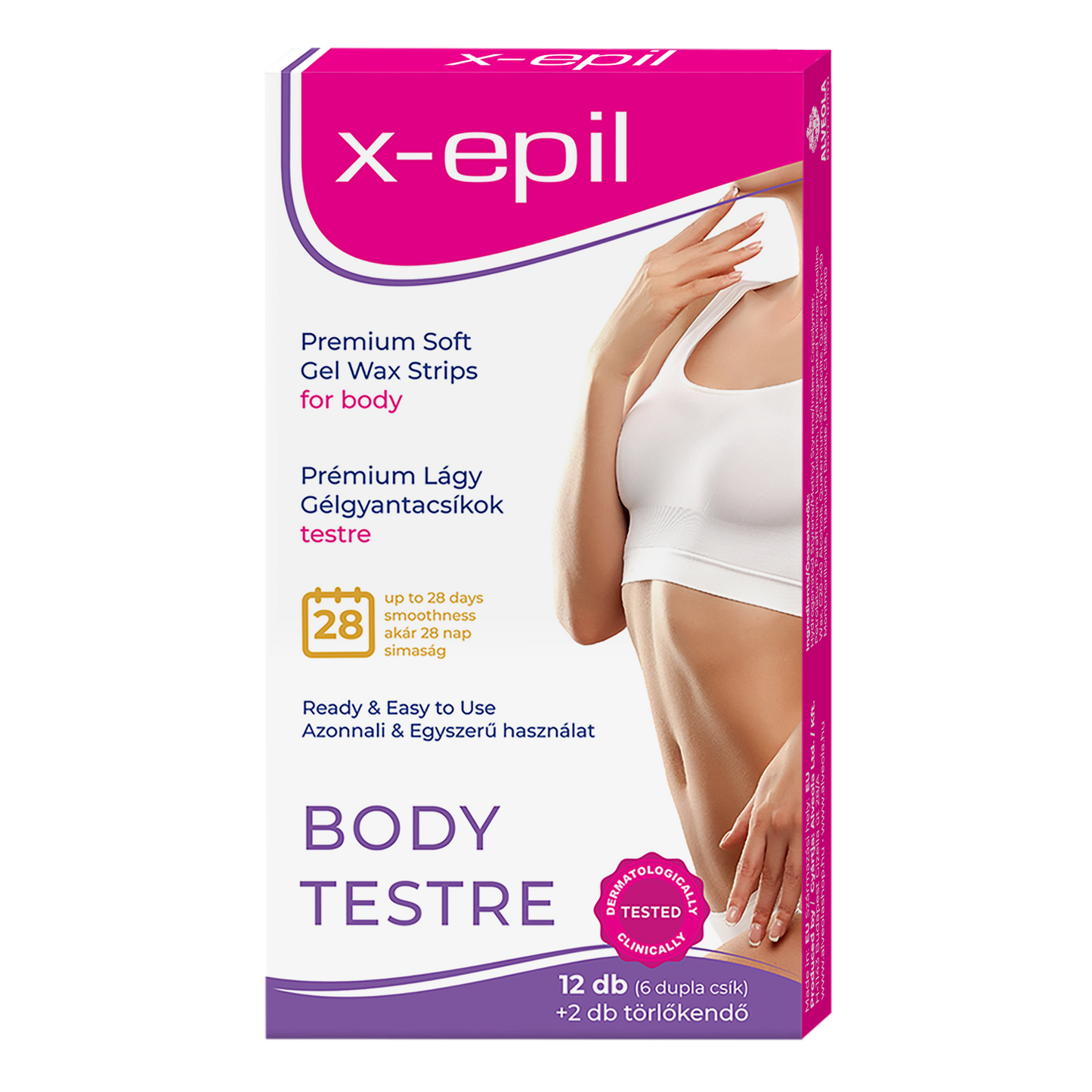 X-Epil Premium Soft Sensitive Gel Wax Strips for body – 12 pcs