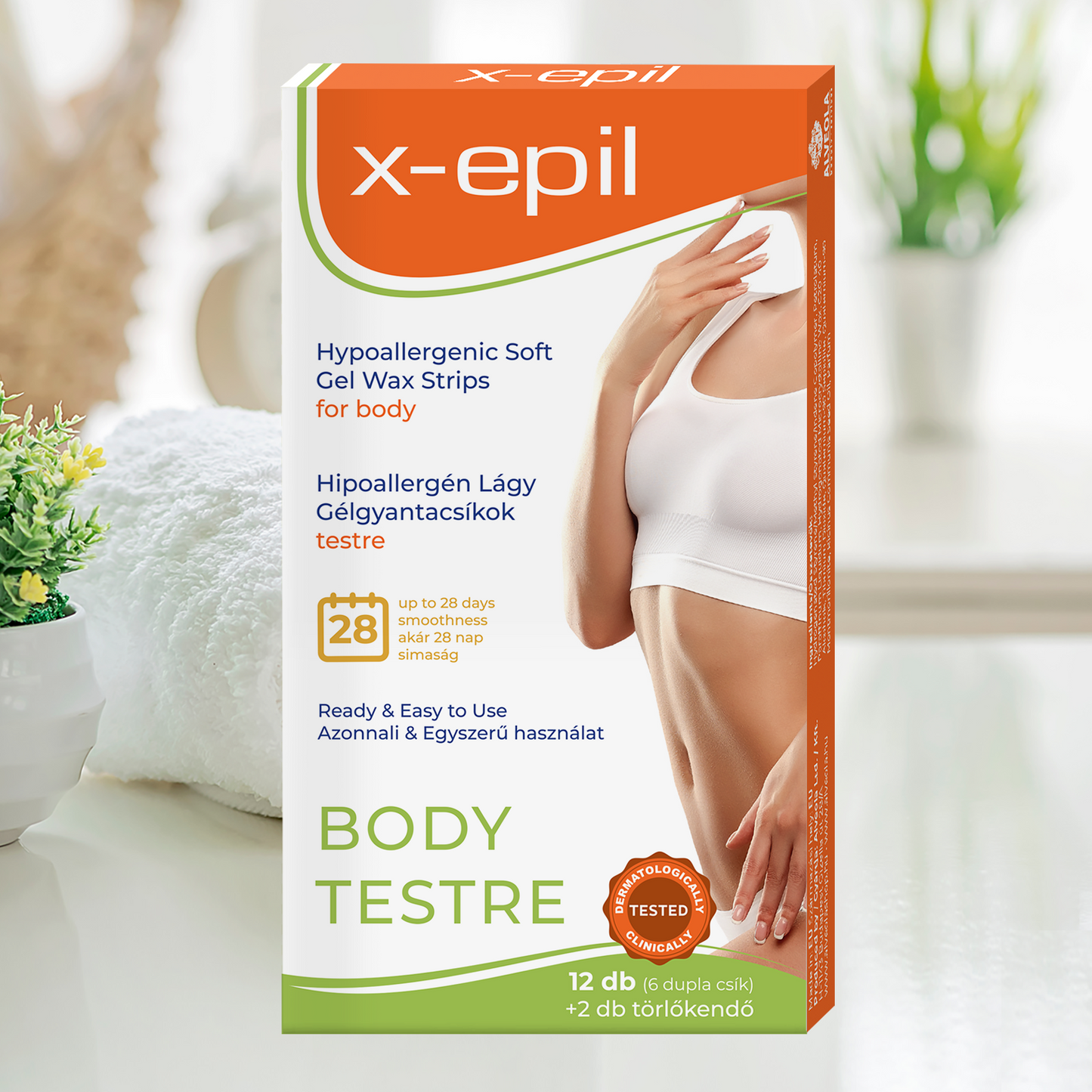 X-epil Hypoallergenic Gel Wax Strips for the Body - 12 pcs