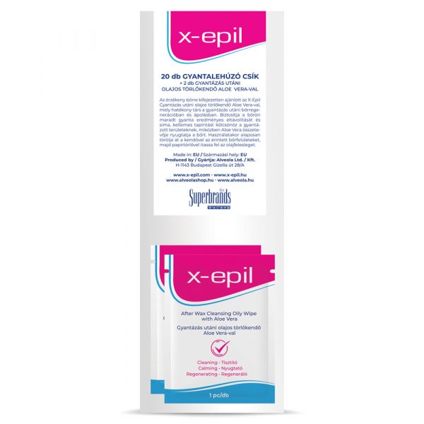 X-epil 20 strips + 2 pcs oil wipes