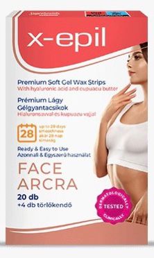 X-Epil Premium Soft Gel Wax Strips With Hyaluronic Acid And Cupuacu Butter For Face - 20 pcs