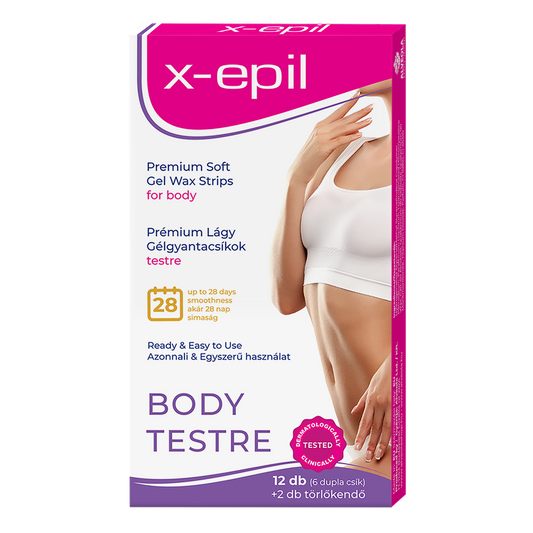 X-Epil Premium Soft Sensitive Gel Wax Strips for body – 12 pcs